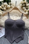 sexy 14 colors slight stretch padded sling backless crop vest_Black_White_Dark Gray