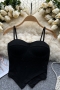 sexy 14 colors slight stretch padded sling backless crop vest_Black