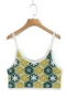 exquisite slight stretch knitted beaded crop vest size run small_Dark Green