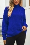casual slight stretch twist knitted 4 colors orange all-match sweater_Black_White_Orange_Blue