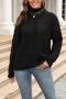 casual slight stretch twist knitted 4 colors orange all-match sweater_Black