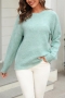 casual slight stretch 5 colors all-match sweater_White_Light Pink_Magenta_Aqua Green