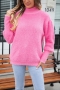 casual slight stretch fuzzy knitted 6 colors orange high-neck all-match sweater_Black_White_Pink