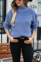 casual slight stretch fuzzy knitted 6 colors orange high-neck all-match sweater_Black_White_Pink_Orange_Green_Blue