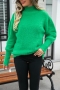 casual slight stretch fuzzy knitted 6 colors orange high-neck all-match sweater_Black_White_Pink_Orange_Green