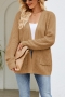 casual plus size slight stretch knitted 3 colors all-match cardigan sweater_Black_Red_Khaki 