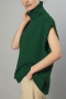 casual slight stretch solid high collar loose short sleeve knitted sweater_Black_White_Forest Green_Dark Green