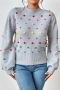 stylish slight stretch 5 colors fur-ball decor all-match sweater_Black_White_Gray