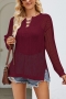 sexy slight stretch knitted 3 colors long sleeve all-match sweater(only sweater)_White_Rose Red