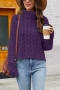 casual slight stretch twist knitted 3 colors turtleneck sweater_White_Pink_Purple