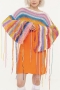 sexy non-stretch beach rainbow tassel loose sweater_Black_Orange