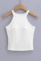 sexy slight stretch 5 colors padded all-match tank top(size run small)_Black_White