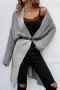 casual slight stretch ribbed knit with belt sweater(only outerwear)_Black_White_Gray