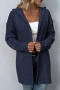 casual slight stretch twist knitted hooded cardigan sweater(only sweater)_Gray_Rose Red_Deep Yellow_Dark Blue