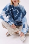 stylish non-stretch 6-colors tie-dye print heart loose sweatshirts_Magenta_Green_Dark Green_Haze Blue