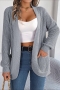 casual slight stretch knitted 5 colors pocket cardigan sweater(only cardigan)_White_Gray