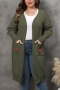casual plus size slight stretch heart knitted 8 colors long cardigan sweater_Black_White_Gray_Rose Red_Dark Green