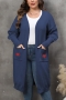 casual plus size slight stretch heart knitted 8 colors long cardigan sweater_Black_White_Gray_Rose Red_Dark Green_Dark Blue
