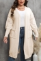 casual plus size slight stretch 8 colors long cardigan sweater(only sweater)_Black_White_Gray_Rose Red_Dark Green_Dark Blue_Beige