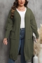 casual plus size slight stretch 8 colors long cardigan sweater(only sweater)_Black_White_Gray_Rose Red_Dark Green