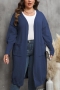 casual plus size slight stretch 8 colors long cardigan sweater(only sweater)_Black_White_Gray_Rose Red_Dark Green_Dark Blue