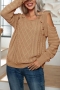 exquisite slight stretch 5 colors ribbed knit hollow button sweaters_White_Pink_Red_Dark Green_Khaki 