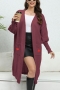 casual slight stretch heart graphic knitted 8 colors long cardigan sweater_Black_White_Gray_Rose Red