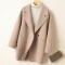 casual non-stretch wool solid color suit collar outerwear size run small_Black_Beige_Khaki 