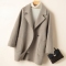 casual non-stretch wool solid color suit collar outerwear size run small_Black_Beige_Khaki _Brown