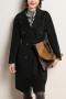 casual non-stretch wool suit collar with belt outerwear size run small_Black