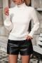 stylish slight stretch knitted 4 colors all-match sweater(only sweater)_Black_White
