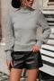 stylish slight stretch knitted 4 colors all-match sweater(only sweater)_Black_White_Gray