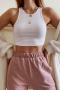 sexy slight stretch simple solid color 6-colors slim crop vest_Black_White