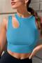 sexy slight stretch simple 4 colors solid color slim sleeveless crop vest_Black_White_Blue