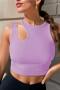 sexy slight stretch simple 4 colors solid color slim sleeveless crop vest_Black_White_Blue_Light Purple