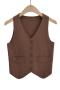 exquisite slight stretch knitted 4 colors crop blazer vest(size run small)_Black_Green_Beige_Brown