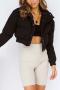 stylish non-stretch 3 colors all-match crop puffer jacket(size run small)_Black