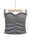 exquisite slight stretch solid color tube design padded tank top size run small_Black_White_Dark Gray