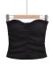 exquisite slight stretch solid color tube design padded tank top size run small_Black