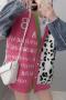 casual slight stretch contrast denim leopard jacquard knitted cardigan(size run small)_Black_Magenta