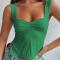 sexy slight stretch solid color shirring sling slit 13 colors vest_Black_White_Gray_Pink_Rose Red_Magenta_Orange_Light Green_Forest Green