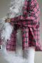 casual non-stretch lattice lapel button blouses_Pink
