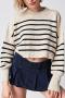 stylish slight stretch 4 colors striped loose knitted sweater(only sweater)_Blue_Dark Blue_Light Purple_Beige