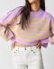stylish slight stretch 4 colors striped loose knitted sweater(only sweater)_Blue_Dark Blue_Light Purple