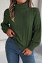 casual slight stretch twist knitted 3 colors turtleneck all-match thin sweater_Gray_Pink_Dark Green