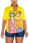 casual plus-size slight stretch digital printing button shirt_White_Yellow