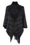 stylish slight stretch stripe knitted 5 colors tassel cardigan shawl sweater_Black