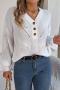 casual slight stretch knitted 3 colors v-neck button all-match sweater_White