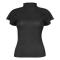 casual non-stretch solid color half-high collar t-shirts_Black