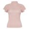 casual non-stretch solid color half-high collar t-shirts_Black_White_Gray_Pink_Light Pink